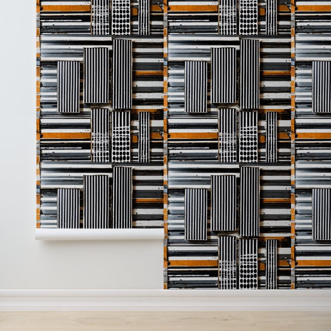 Mixed Media Grid Stripe No. 4 Tapete (Anwendung)