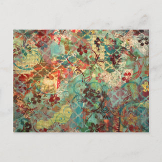Mixed Media handgemalt Design Postkarte