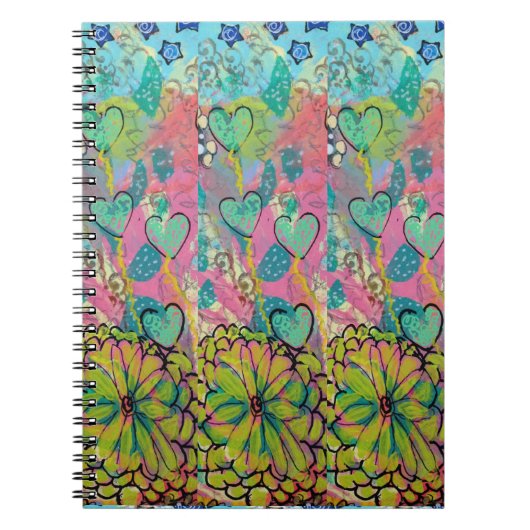 Mixed Media Hearts Notizblock (Vorderseite)
