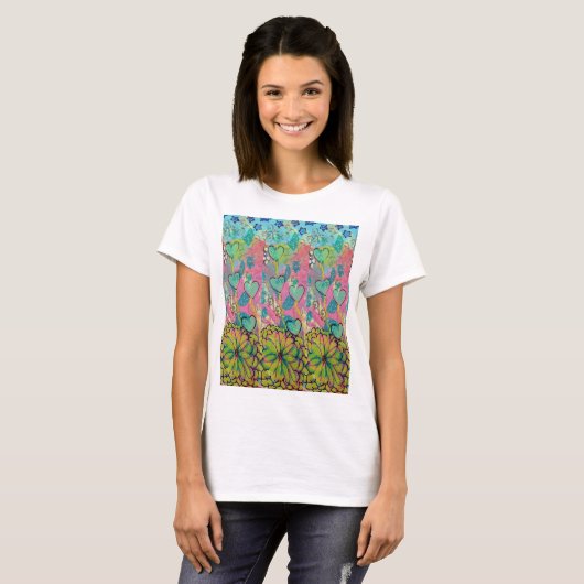 Mixed Media Hearts T-Shirt (Vorne ganz)