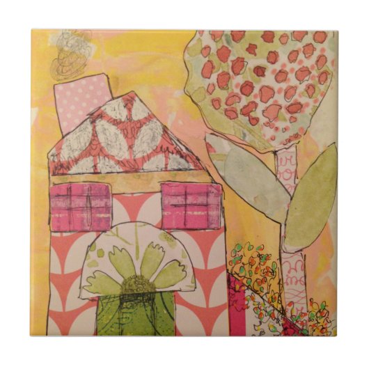 Mixed Media House Fliese (Vorderseite)