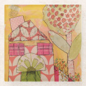 Mixed Media House Glasuntersetzer (Vorderseite)