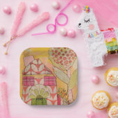 Mixed Media House Pappteller (Party)