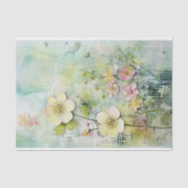 Mixed Media in charmanter türkisfarbener und Zitro Seidenpapier