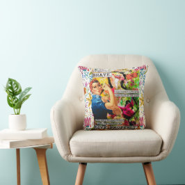 Mixed Media Inspiration Rosie the Riveter Pillow Kissen