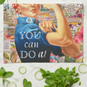 Mixed Media Inspirational Rosie the Riveter Geschirrtuch (Gefaltet)