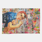 Mixed Media Inspirational Rosie the Riveter Geschirrtuch (Horizontal)