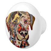 Mixed Media Labrador Retriever  Keramikknauf (Rechts)