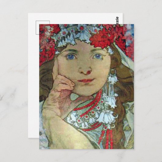 Mixed Media Lady Postkarte (Vorne/Hinten)