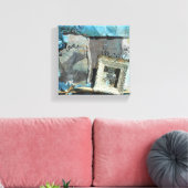 Mixed Media Liebe Aquamarin Art Leinwanddruck (Insitu (Wohnzimmer))