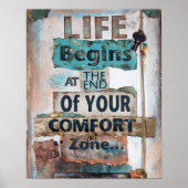 Mixed Media Life beginnt mit dem Ende des Komfort Poster (Vorne)