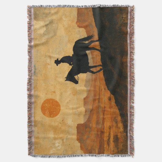 Mixed Media Lone Rider Throw Blanket - Textured Decke (Vorderseite Vertikal)