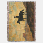 Mixed Media Lone Rider Throw Blanket - Textured Decke (Vorderseite Vertikal)