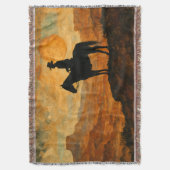 Mixed Media Lone Rider Throw Blanket - Textured We Decke (Vorderseite Vertikal)