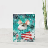 Mixed Media Mouse Print Christmas Card AP449B1 Karte (Vorderseite)