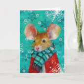 Mixed Media Mouse Print Christmas Card AP451B1 Karte (Vorderseite)