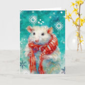 Mixed Media Opossum Print Christmas Card AP450B1 Karte (Gelbe Blume)