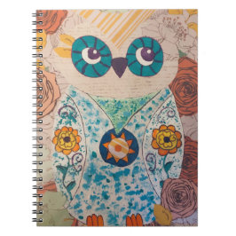 "Mixed Media Owl Journal for Owl Lover" Notizblock
