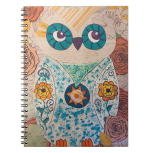"Mixed Media Owl Journal for Owl Lover" Notizblock