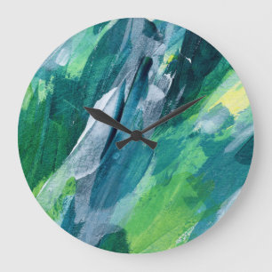 Mixed Media Painting Artistic Design Große Wanduhr