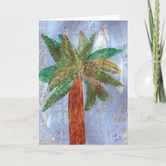 Mixed Media Palm Tree, Geburtstag Karte (Vorderseite)