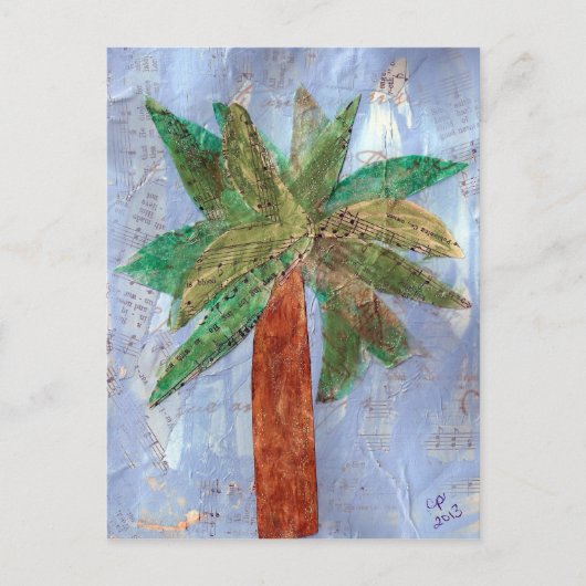 Mixed Media Palm Tree Postkarte (Vorderseite)