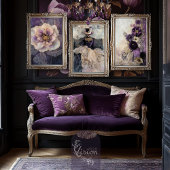 Mixed Media Peony, dunkel lila, lila & grau Seidenpapier