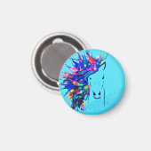 Mixed Media Pferd Magnet (Vorderseite/Rückseite)