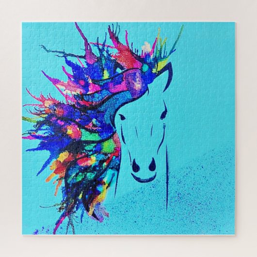 Mixed Media Pferd Puzzle (Vertikal)