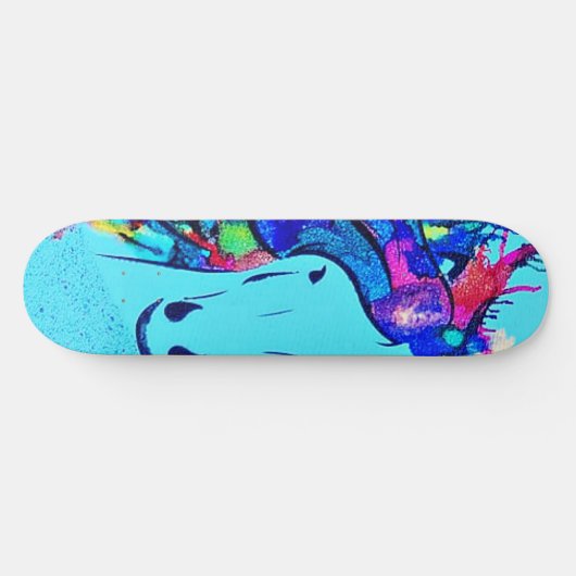 Mixed Media Pferd Skateboard (Horizontal)