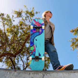 Mixed Media Pferd Skateboard