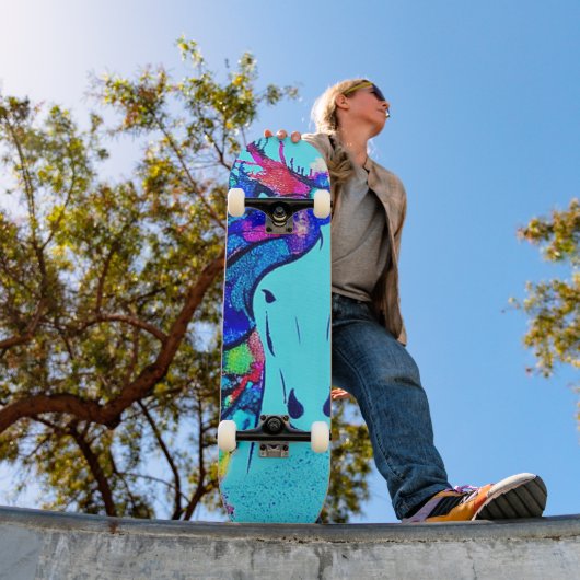 Mixed Media Pferd Skateboard (Außen 1)