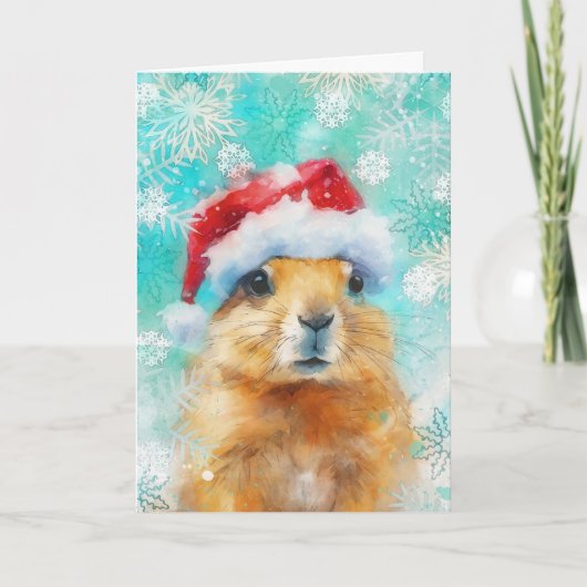 Mixed Media Prairie Dog Print Holiday Card AP454C1 Karte (Vorderseite)