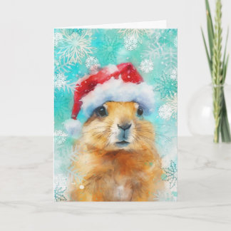 Mixed Media Prairie Dog Print Holiday Card AP454C1 Karte