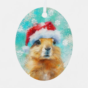 Mixed Media Prairie Dog Print Ornament AP454C1 Aus Metall