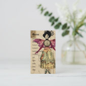 Mixed-Media-Puppe mit rosa Flügeln Visitenkarte (Stehend Vorderseite)