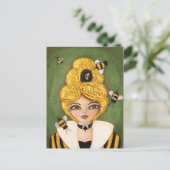 Mixed Media Queen beve Hive Girl Fun Whimsical Art Postkarte (Stehend Vorderseite)