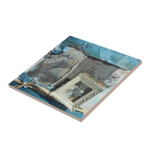 Mixed Media Quote Art Fliese (Seite)