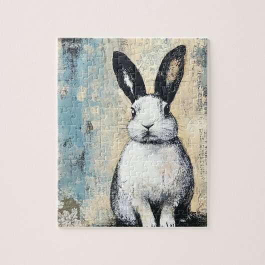 Mixed Media Rabbit Puzzle (Vertikal)