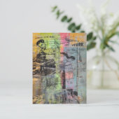 Mixed Media Retro Hobbies Woodworking Men Postkarte (Stehend Vorderseite)