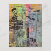 Mixed Media Retro Hobbies Woodworking Men Postkarte (Vorderseite)