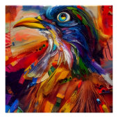 Mixed Media Robin Poster (Vorderseite)