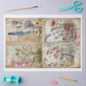 Mixed Media Style Scrapbook Blumenhintergrund D Seidenpapier (Basteln)