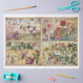 Mixed Media Style Scrapbook Blumenhintergrund E Seidenpapier (Basteln)