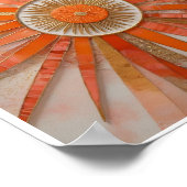 Mixed Media Sunburst Artwork Poster Wall Art Deco (Ecke)