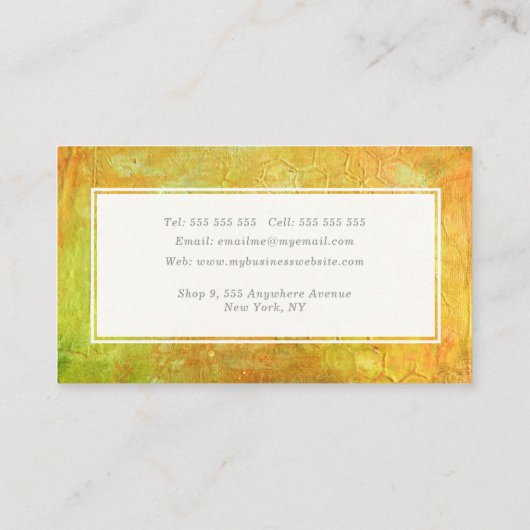 Mixed Media Texture Distress Painting Artist Terminkarte (Rückseite)