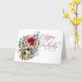 Mixed Media Wildflower Birthday Card Karte (Gelbe Blume)