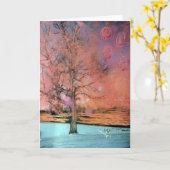 Mixed Media Winter Tree Karte (Gelbe Blume)