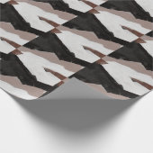 Mixed mediale Malerei, minimalistisch abstraktes D Geschenkpapier (Ecke)