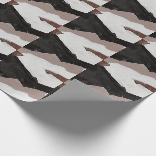 Mixed mediale Malerei, minimalistisch abstraktes D Geschenkpapier (Ecke)